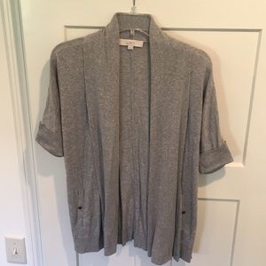 Light Gray Open Front Cardi